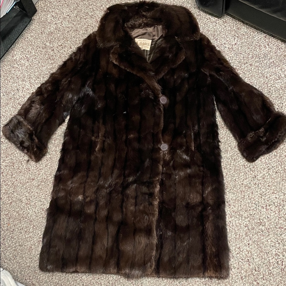 Vintage mink real luxurious Brown Fur Coat